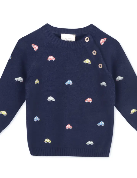 SWEATER MINI BEETLE CARS NAVY BLUE