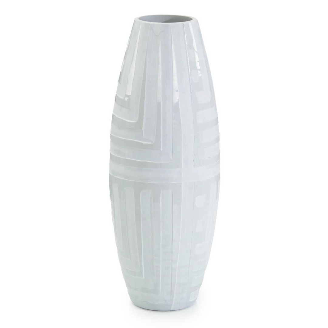 VASE MATTE GREY GEOMETRIC
