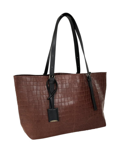 LINDE GALLERY TOTE CAMARUCHE ALLIGATOR - MEDIUM MOCHA