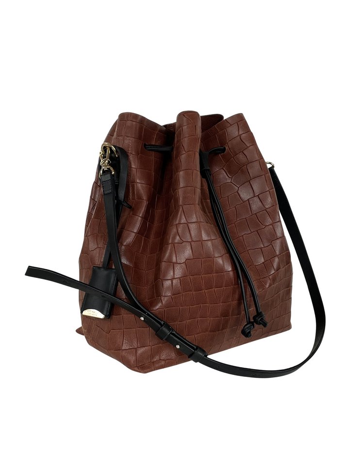 LINDE GALLERY BAG CINCHED ALLIGATOR SHELL - MEDIUM (Available in 3 Colors)