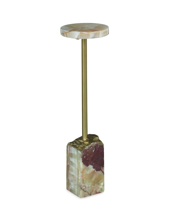 TABLE ROUND DRINK CRYSTAL STONE TOP JADE ONYX BASE