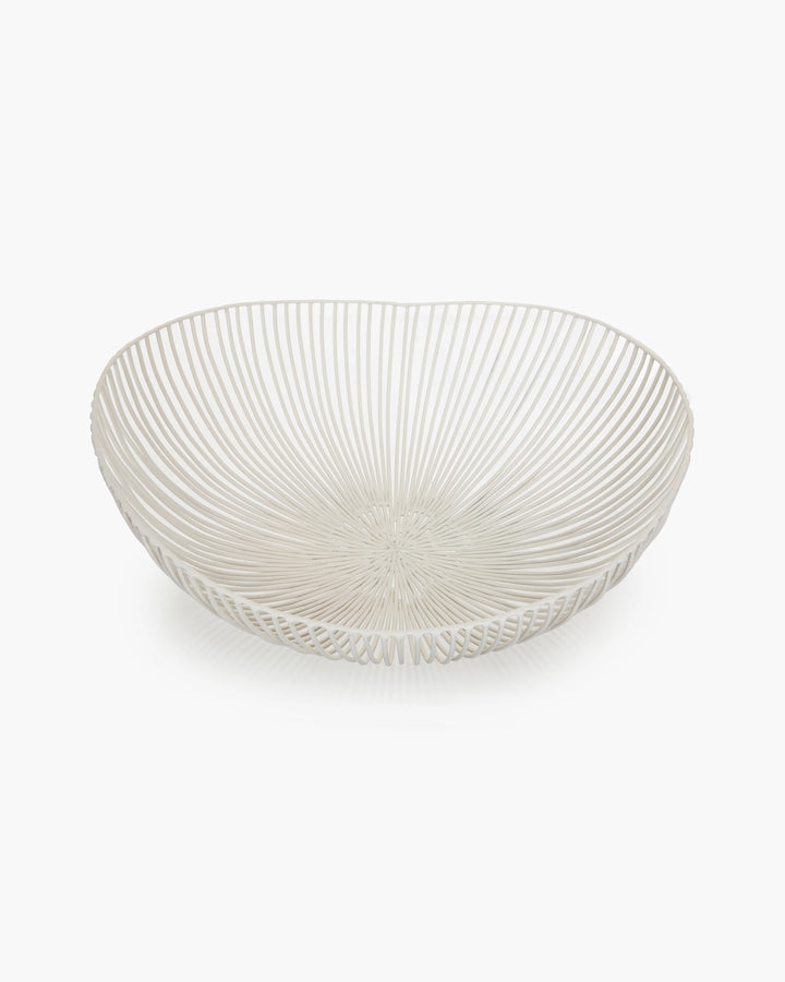 BASKET OVAL WHITE WIRE #73025