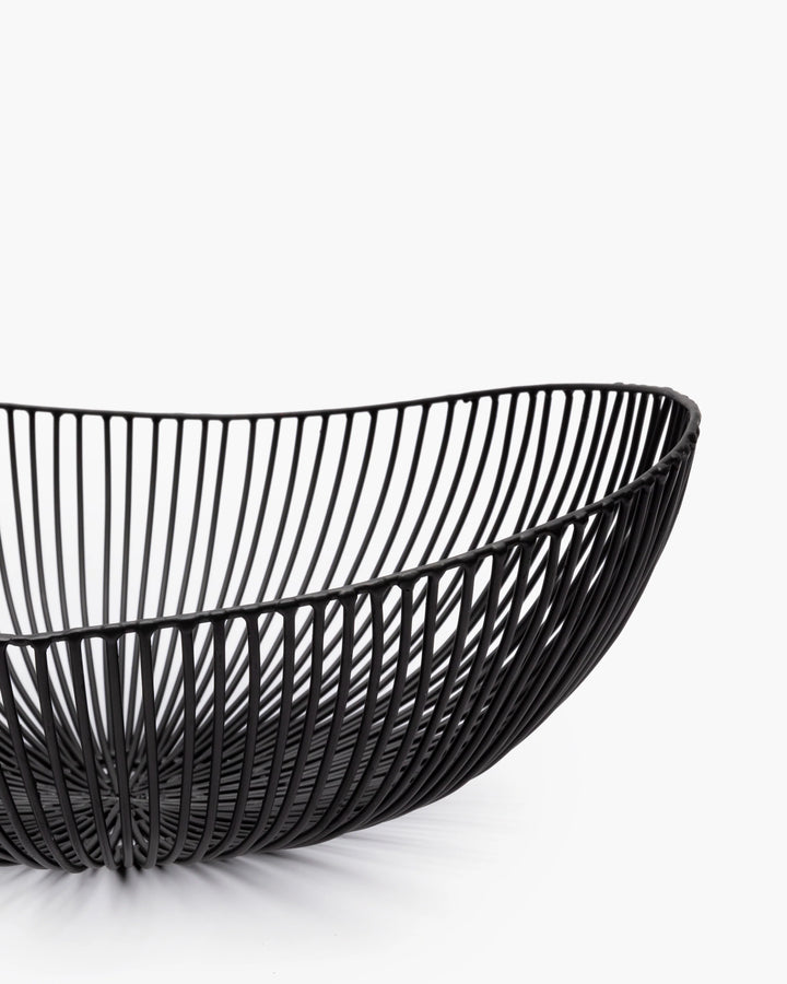 BASKET METAL BLACK OVAL #73027