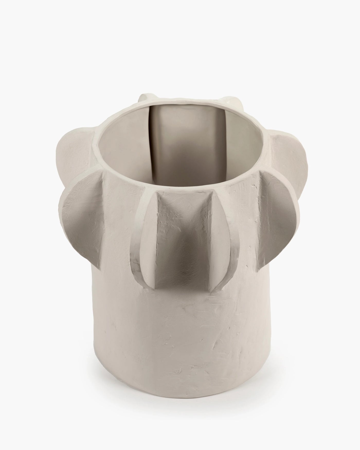 FLOWER POT PAPER MACHE BEIGE MOLLY MEDIUM