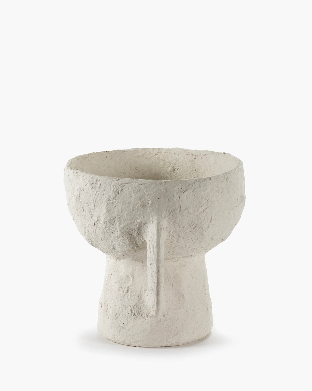 VASE WITH HANDLES PAPER MACHE WHITE EARTH