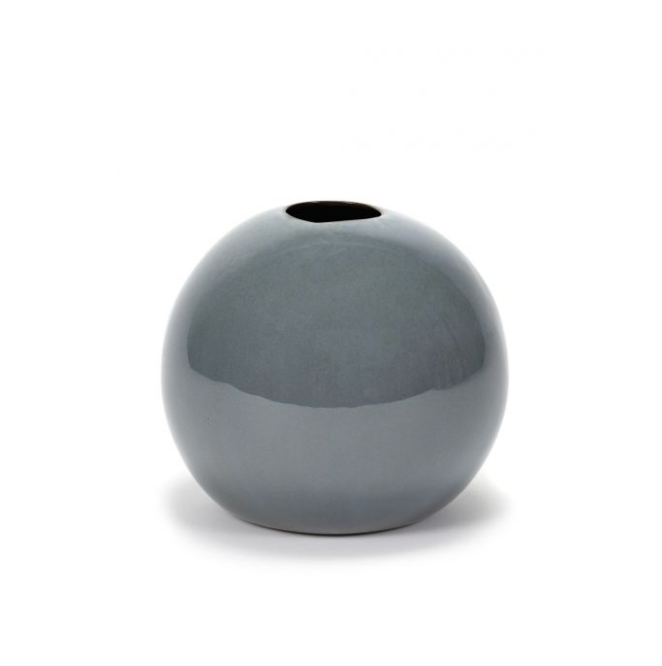 VASE ROUND SMOKY BLUE