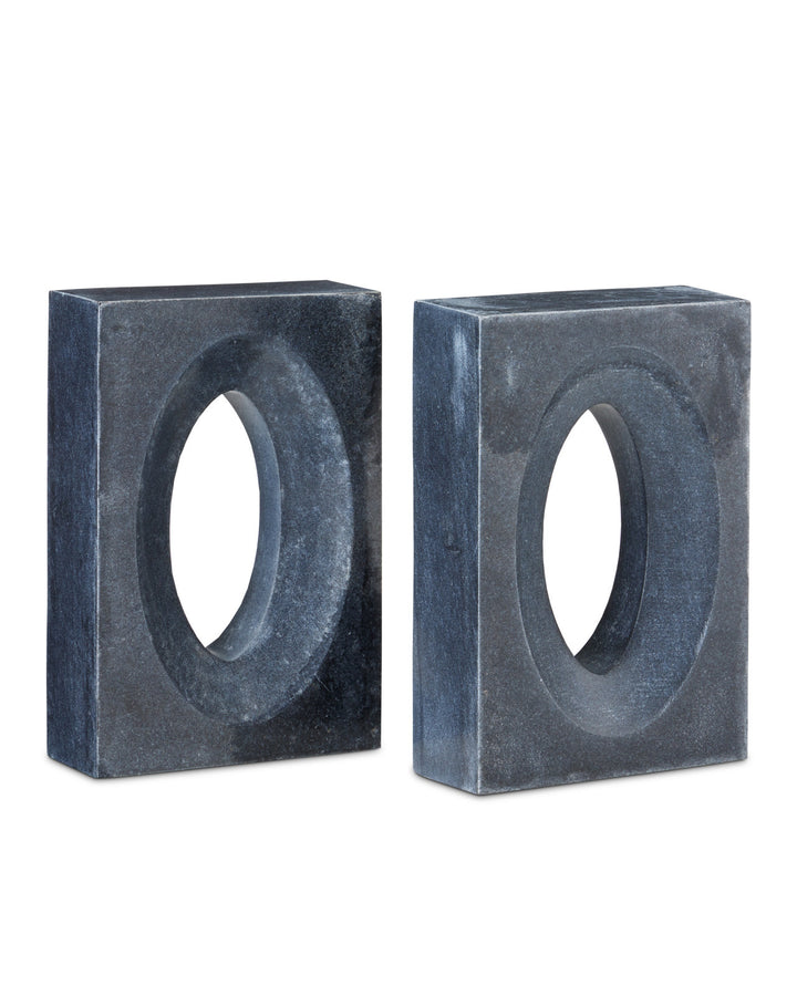 BOOKENDS O-SHAPED BLACK SET/2 #73096