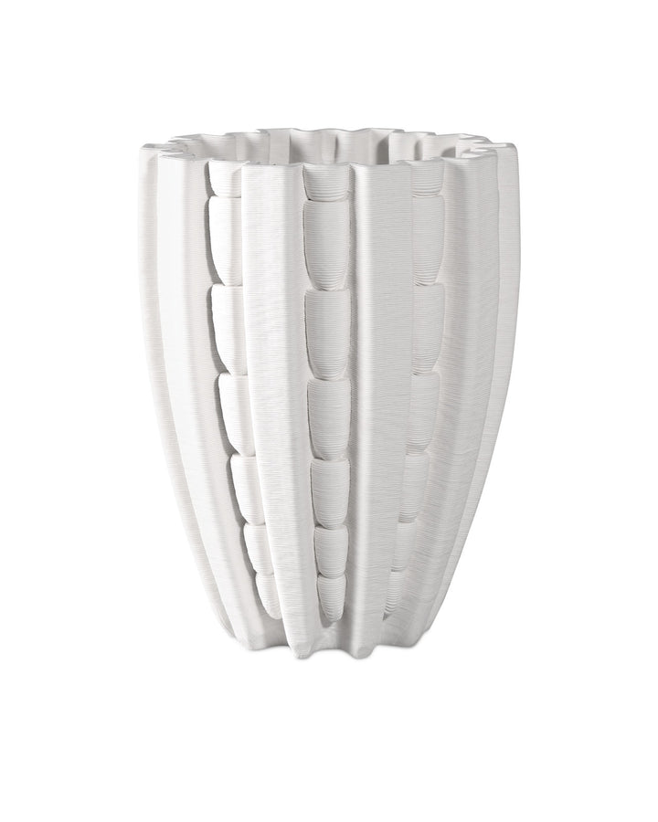 VASE FLUTED PORCELAIN WHITE