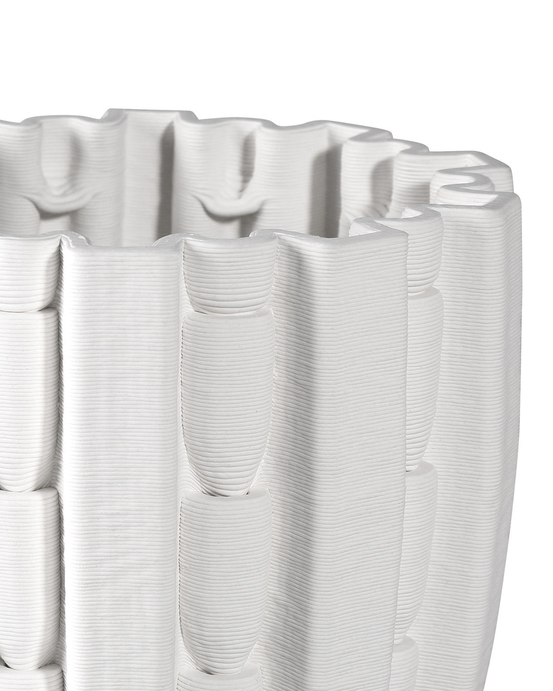 VASE FLUTED PORCELAIN WHITE
