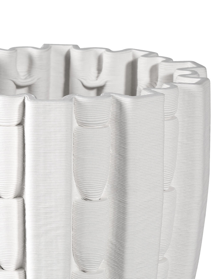 VASE FLUTED PORCELAIN WHITE