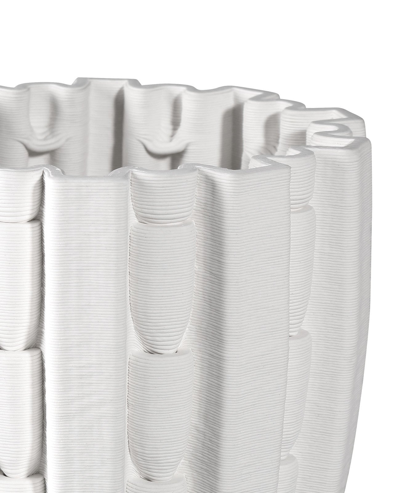 VASE FLUTED PORCELAIN WHITE (Available in 2 Sizes)