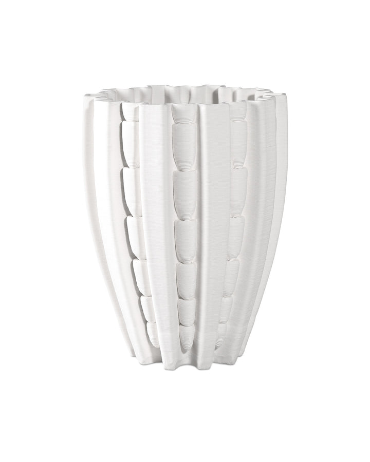 VASE FLUTED PORCELAIN WHITE