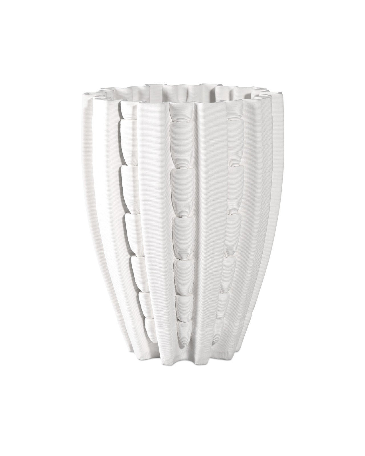 VASE FLUTED PORCELAIN WHITE (Available in 2 Sizes)