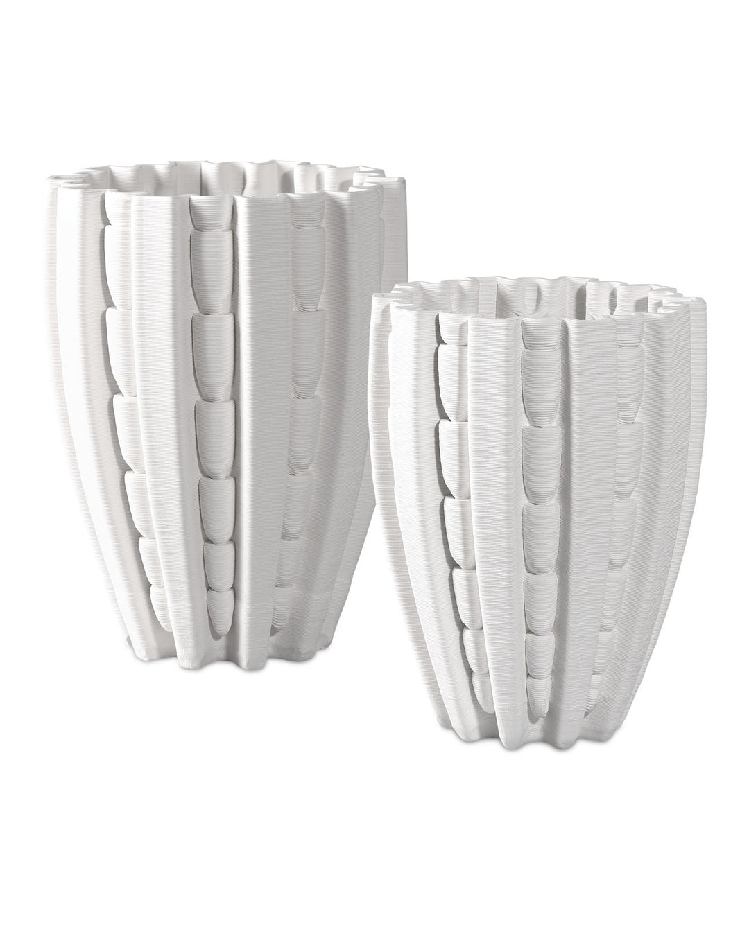 VASE FLUTED PORCELAIN WHITE