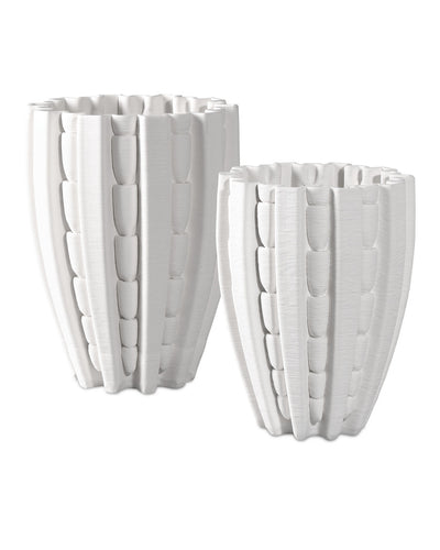 VASE FLUTED PORCELAIN WHITE (Available in 2 Sizes)