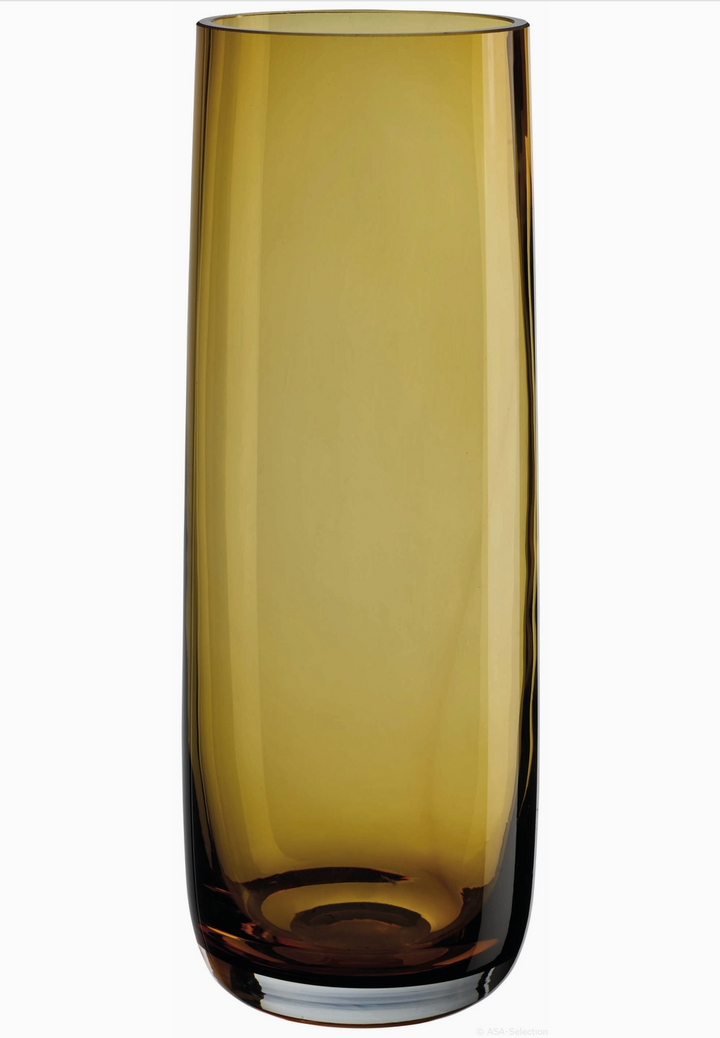 VASE TALL CYLINDRICAL AMBER
