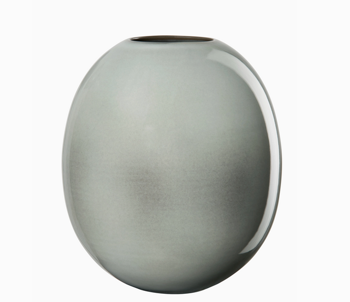 VASE ROUND STONEWARE EGGSHELL