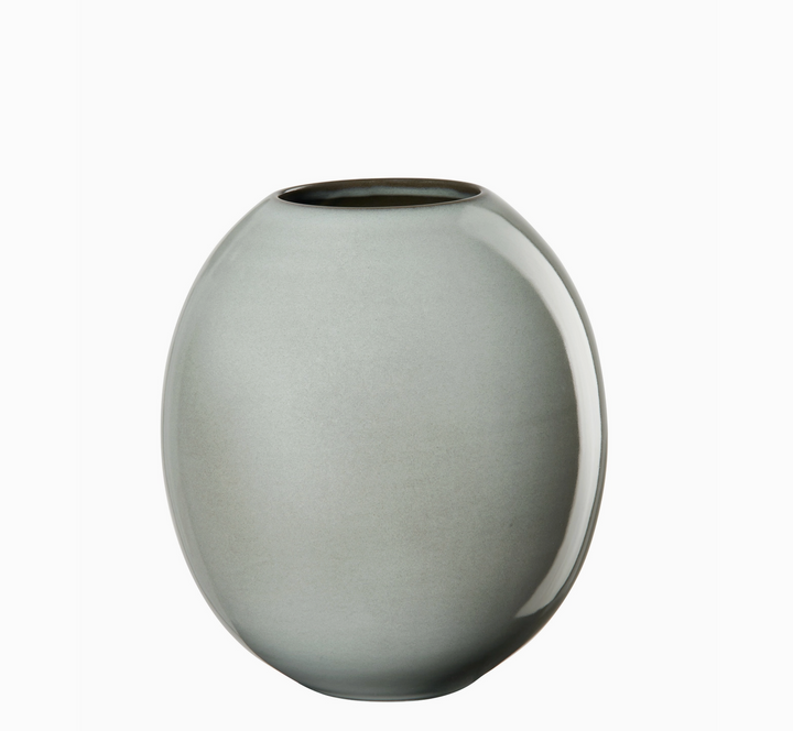 VASE ROUND STONEWARE EGGSHELL