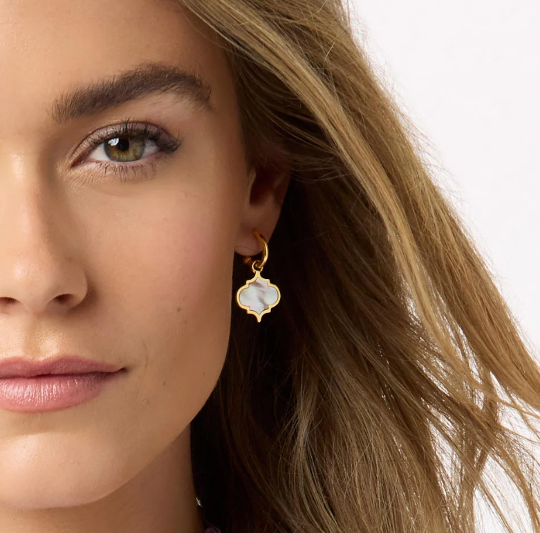 EARRING HOOP&CHARM HELENE MOP #73256