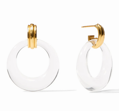 JULIE VOS EARRING MADISON DOORKNOCKER CLEAR