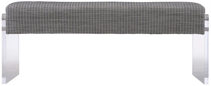 BENCH UPHOLSTERED TOP IVORY ACRYLIC LEGS #73278