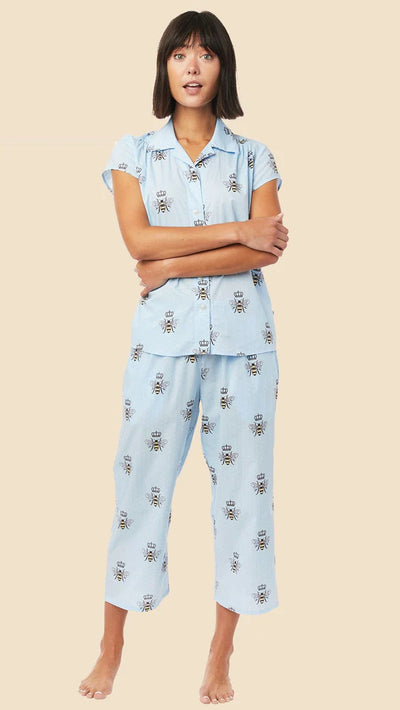 PAJAMA CAPRI QUEEN BEE LUXE PIMA BLUE