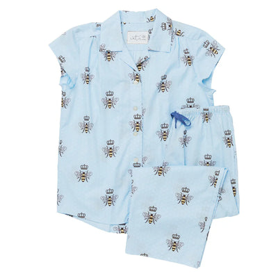 PAJAMA CAPRI QUEEN BEE LUXE PIMA BLUE