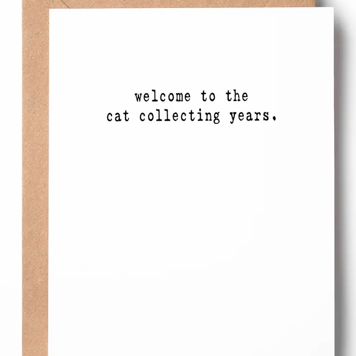 BIRTHDAY GREETING CARD "CAT COLLECTING "