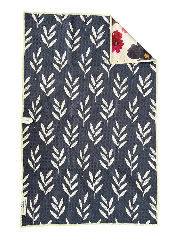 HAND TOWEL FLOWERS CREAM/NAVY #73502