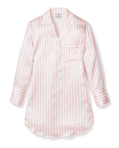 NIGHTSHIRT MULBERRY SILK PINK STRIPE (Available in 3 Sizes)