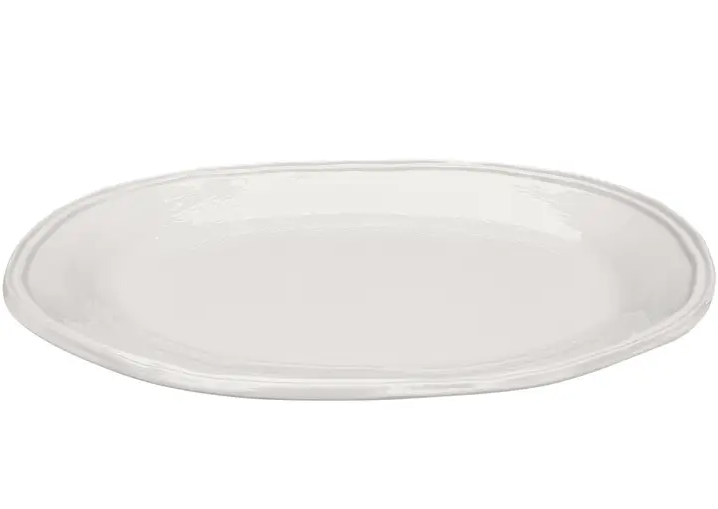 PLATTER OVAL DOBLE LINE CREAM #73584