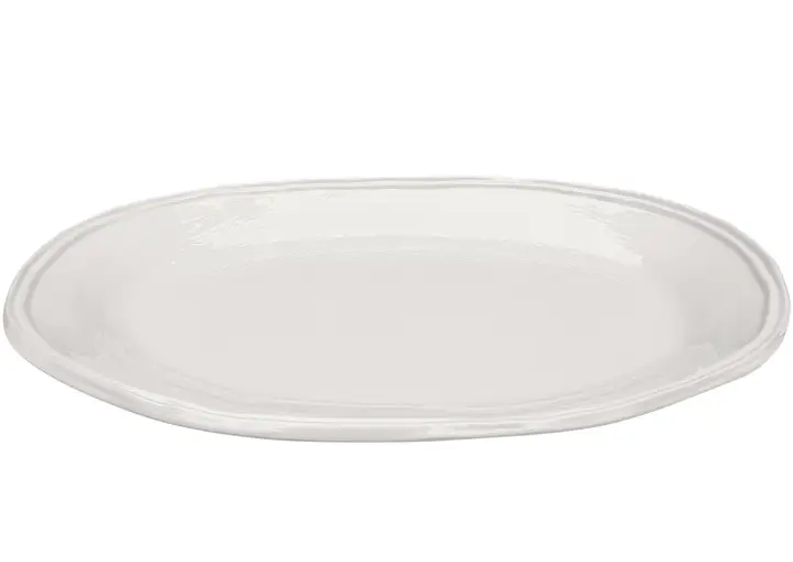 PLATTER OVAL DOBLE LINE CREAM