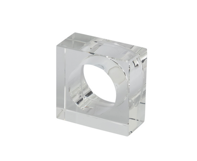 NAPKIN RING GLASS CLEAR SQUARE