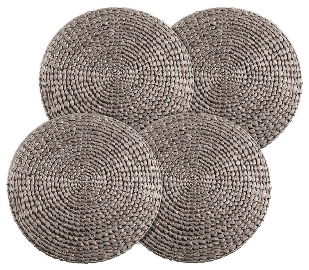 PLACEMAT ROUND FOIL PRINT SILVER