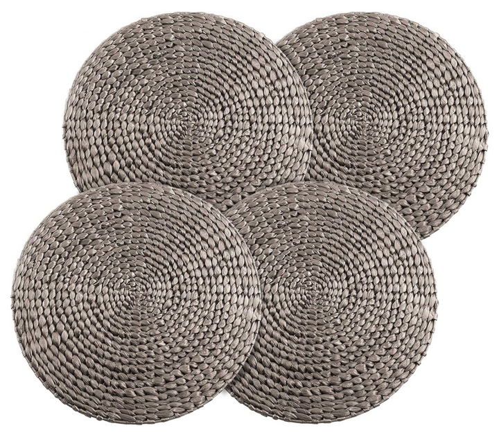 PLACEMAT ROUND FOIL PRINT SILVER