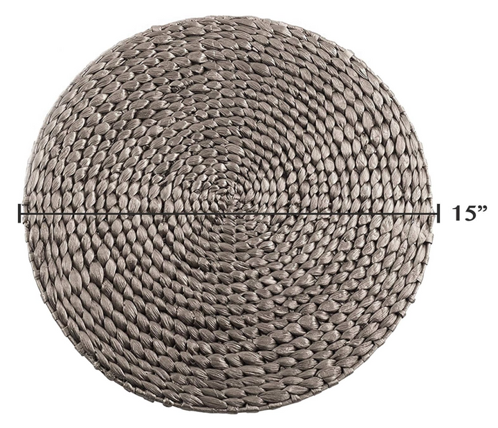 PLACEMAT ROUND FOIL PRINT SILVER