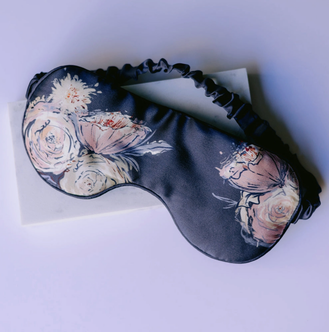SLEEP MASK SILK FLORAL