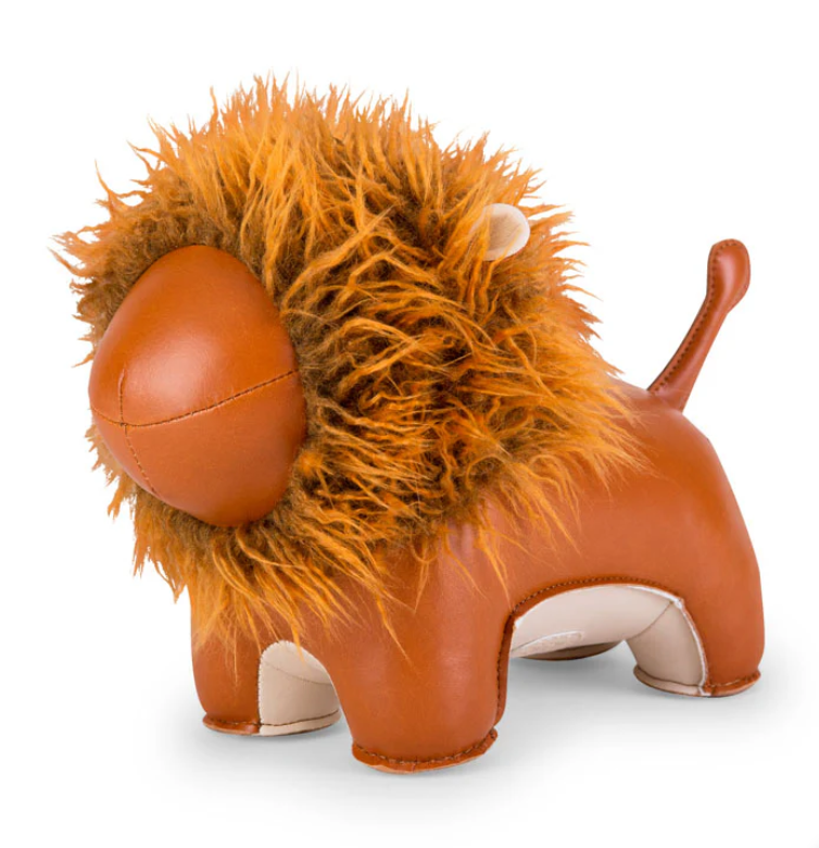BOOKEND LION LINO TAN/WHEAT #73824