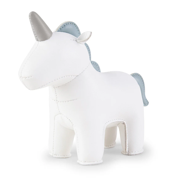 BOOKEND UNICORN NICO WHITE/BLUE #73826