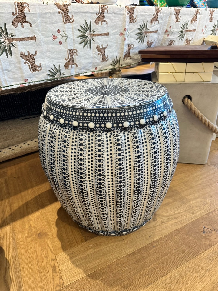 TABLE BLUE HAND PAINTED PORCELAIN LG #73989