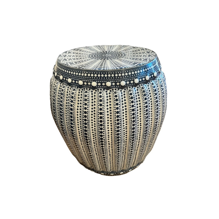 TABLE BLUE HAND PAINTED PORCELAIN LG #73989