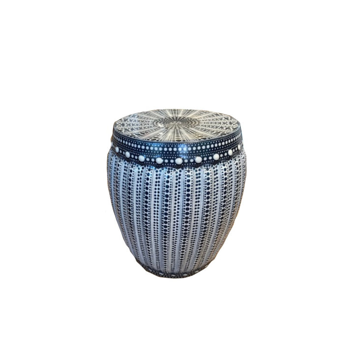 TABLE BLUE HAND PAINTED PORCELAIN SM #73990