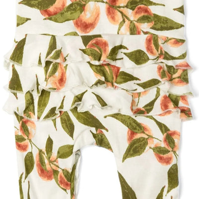 MILKBARN ROMPER RUFFLE ZIPPER FOOTED PEACHES (Available in 2 Sizes)