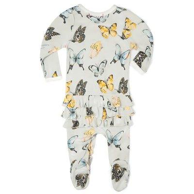 MILKBARN ROMPER RUFFLE ZIPPER FOOTED BUTTERFLY (Available in 2 Sizes)