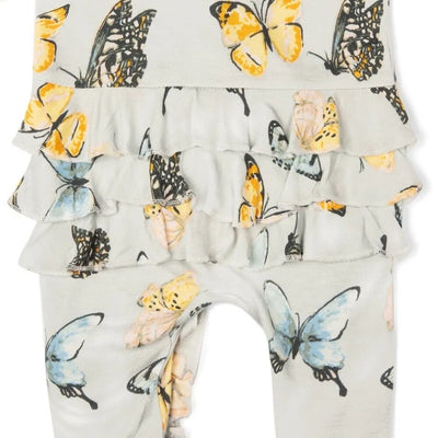 MILKBARN ROMPER RUFFLE ZIPPER FOOTED BUTTERFLY (Available in 2 Sizes)