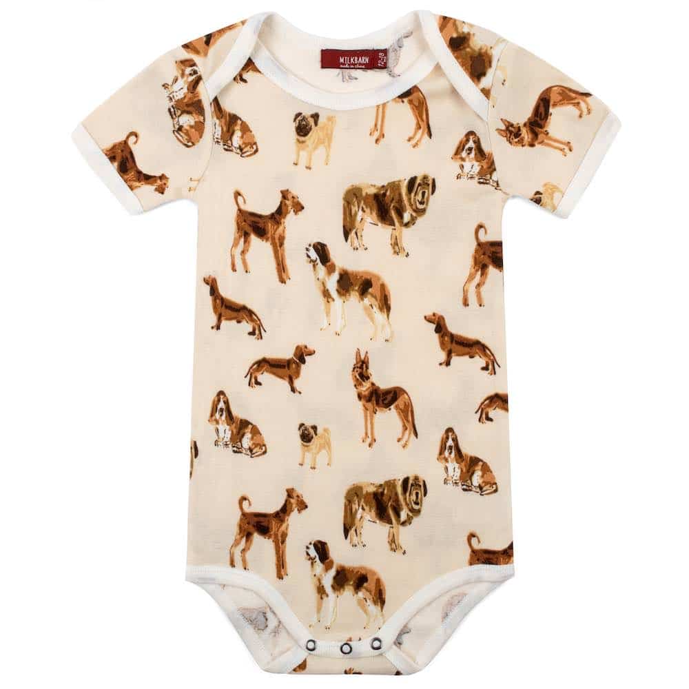 MILKBARN ONE PIECE SHORT SLEEVE NATURAL DOG