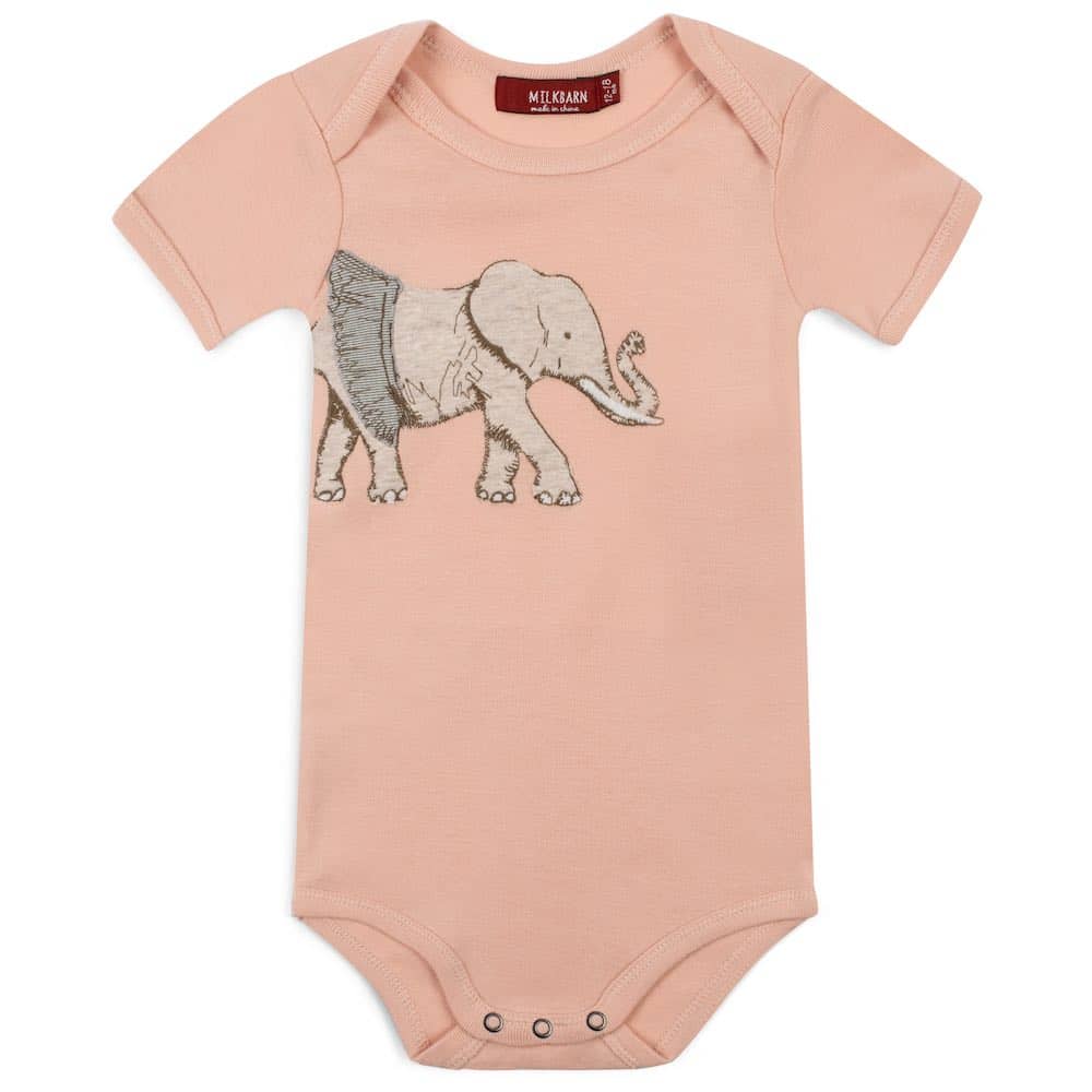 MILKBARN ONE PIECE SHORT SLEEVE STITCH TUTU ELEPHANT