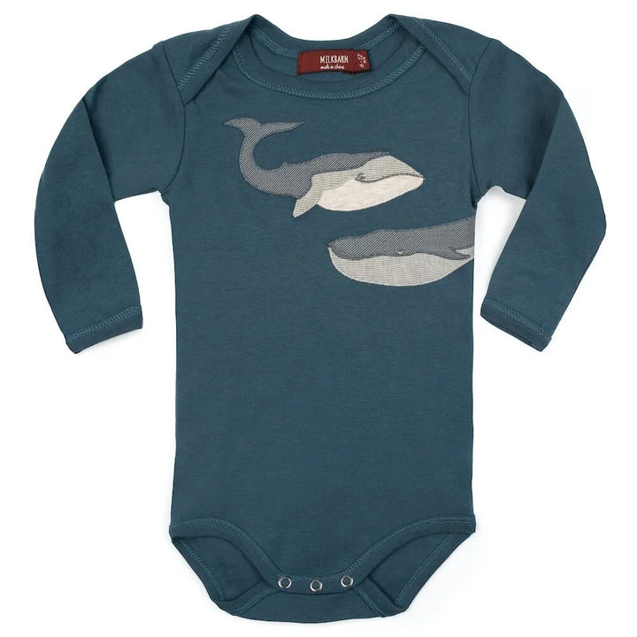 ONE PIECE LONG SLEEVE STITCH BLUE WHALE