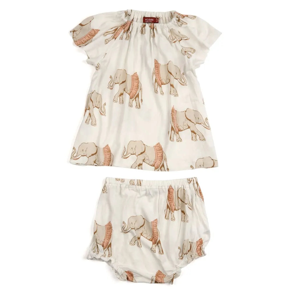 MILKBARN DRESS & BLOOMER SET TUTU ELEPHANT (Available in 2 Sizes)