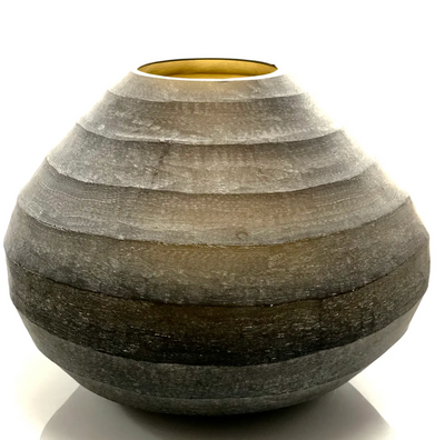 VASE ROUND SMOKE CUT STONE FINISH (Available in 2 Sizes)